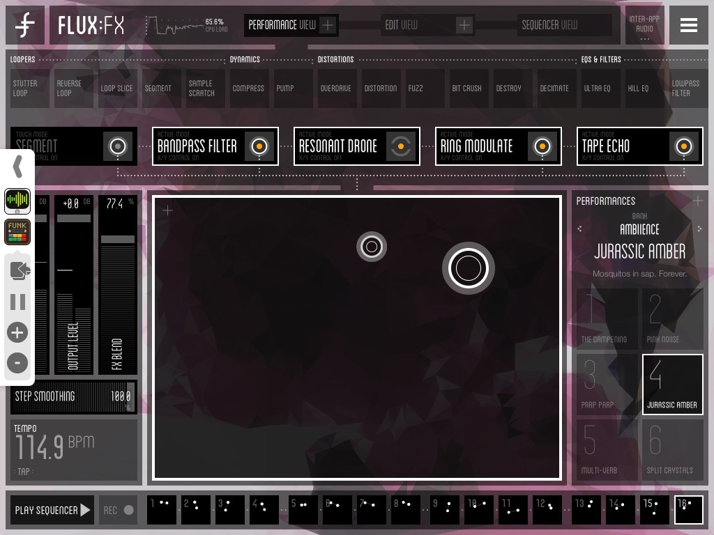 FLUX:FX Performance Screen